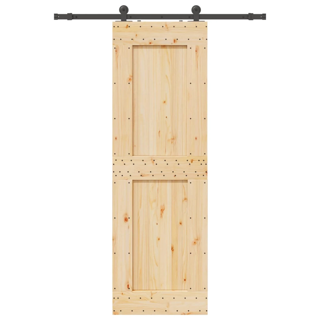 Porta scorrevole NARVIK Naturale e Nero 70 x 210 cm (152,5 cm) 3445311
