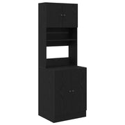 Credenza da cucina con porta 2 pz-Buffet-Armadio da cucina Rovere Nero 60 x 50 x 180 cm