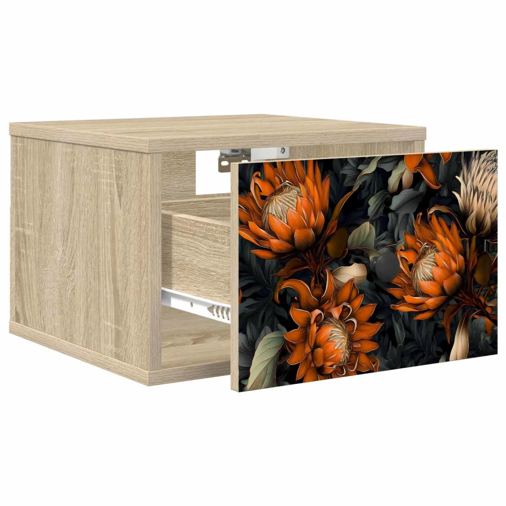 Mobiletto da comodino a parete LOCHEM 2 pz Rovere Sonoma 8007434