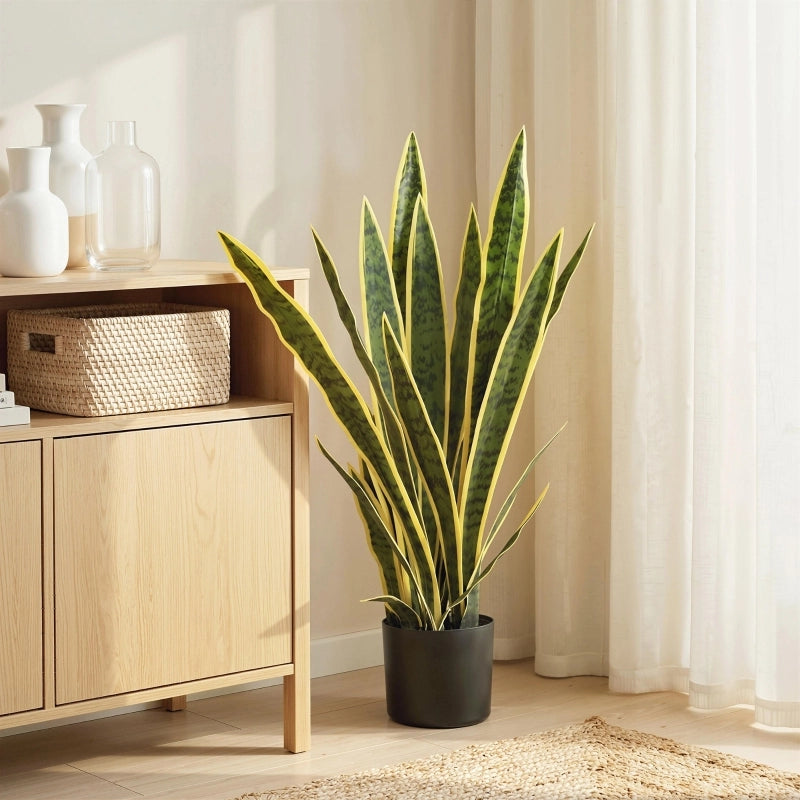 Sansevieria artificiale, grande, 77 cm, pianta artificiale in vaso per soggiorno, idea regalo