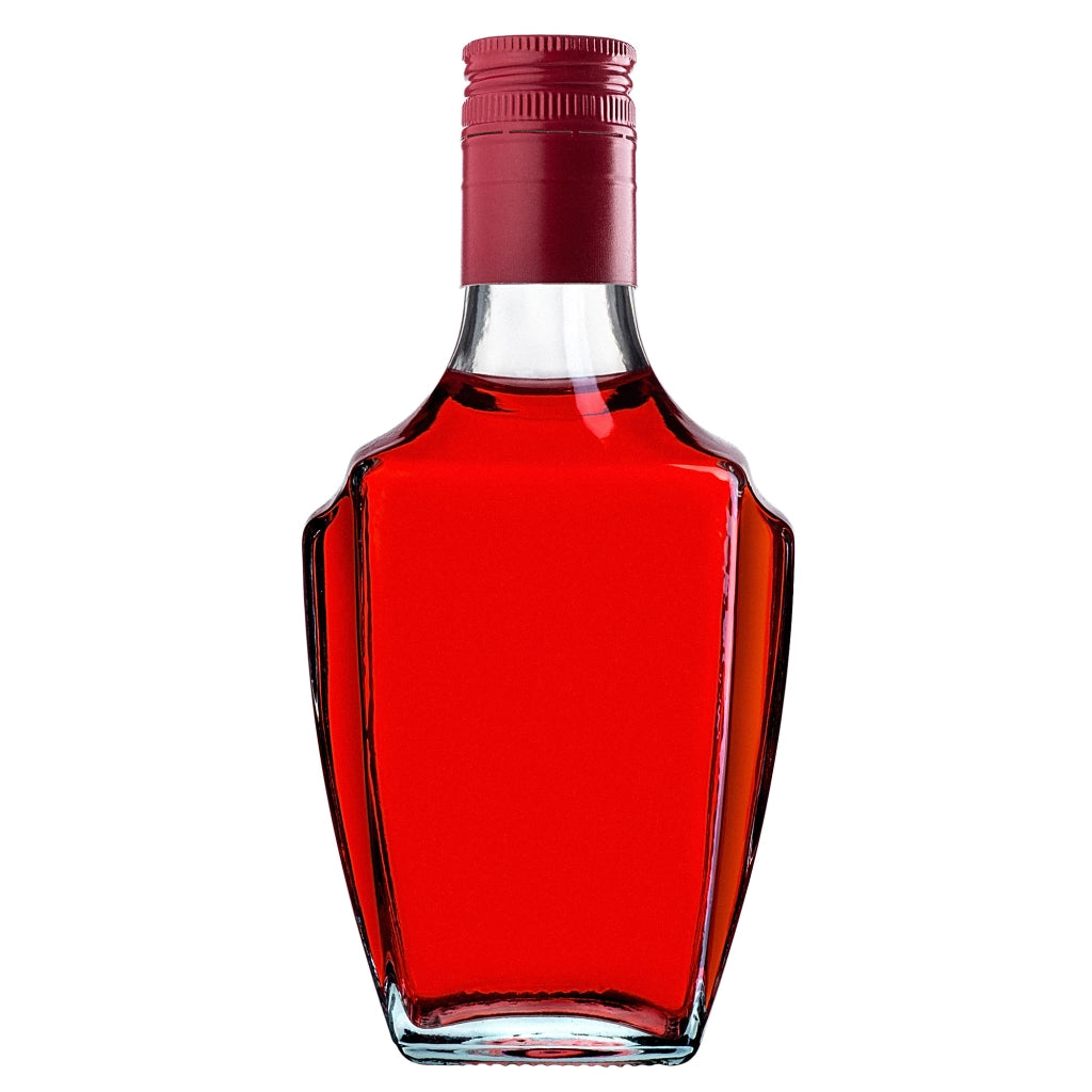 KADAX Bottiglia in Vetro per Tintura 250ml Con Tappo Rosso Lungo 10pz.