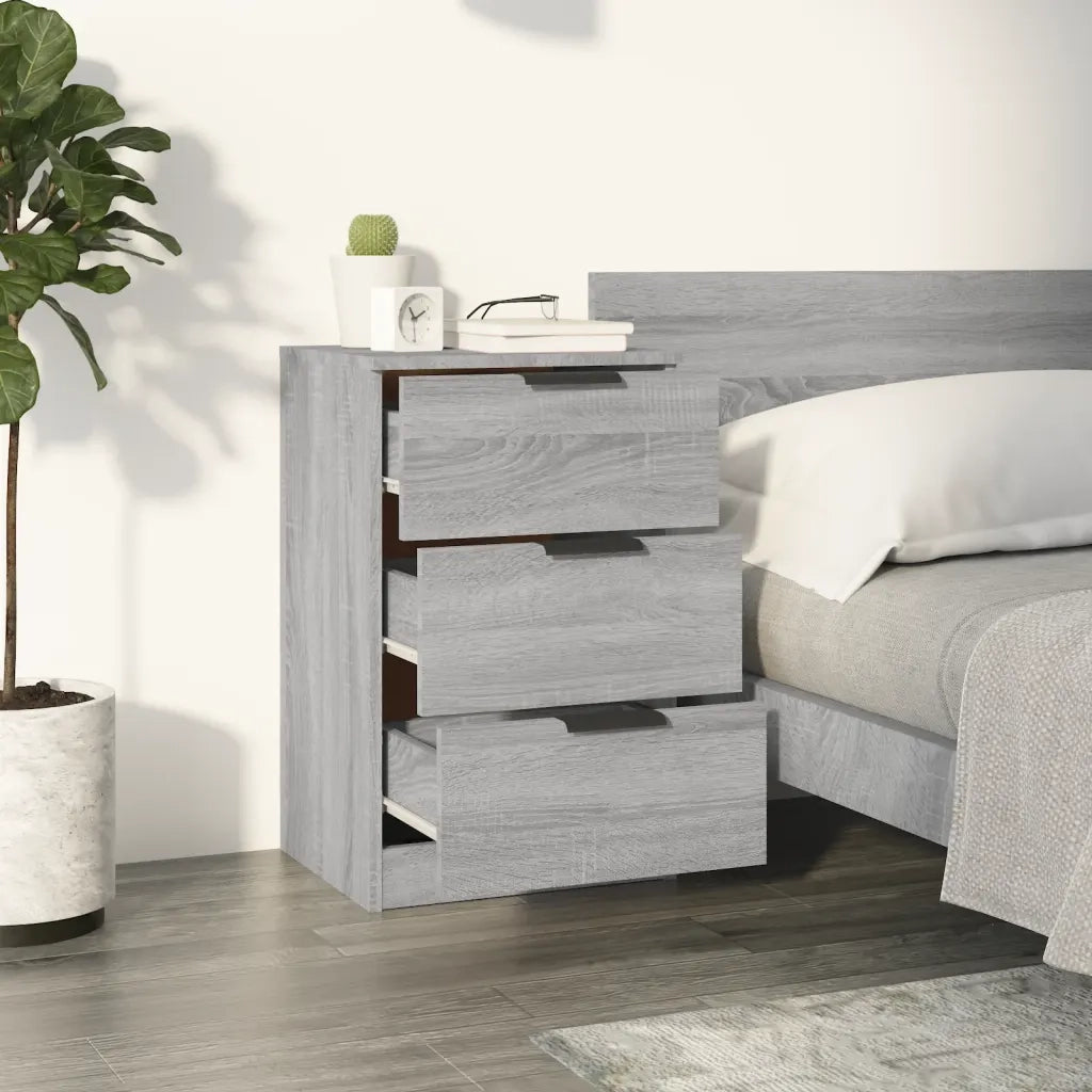 Set di 2 Comodini | Armadio da Notte | Mobiletto da notte Grigio Sonoma 40x36x65 cm