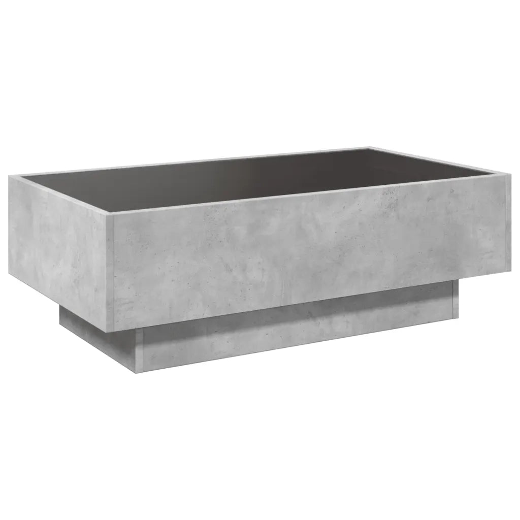Tavolino Salotto con LED Grigio Cemento 90x50x30 cm Multistrato 847521