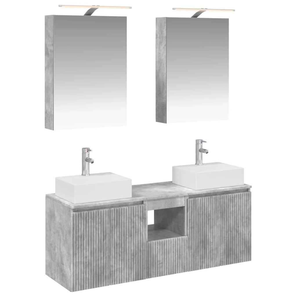 Set di Armadi da Bagno 5 pcs Grigio Cemento 3406394