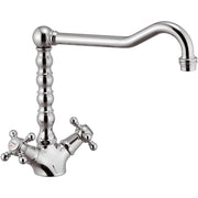 Rubinetto Miscelatore Doppio Comando Girevole Lavello in Ottone Mariani Tradition Cromato