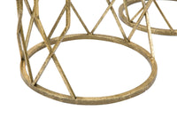 Porta Telefono Tunisi Tris Ø32x71-28x65-23x61 cm in Ferro e Vetro Oro