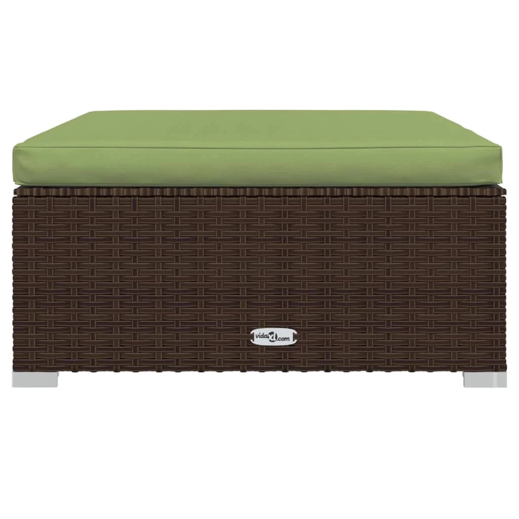 Set di mobili da giardino mobili da esterno 10 pezzi con cuscini resina intrecciata marrone 02_0015095