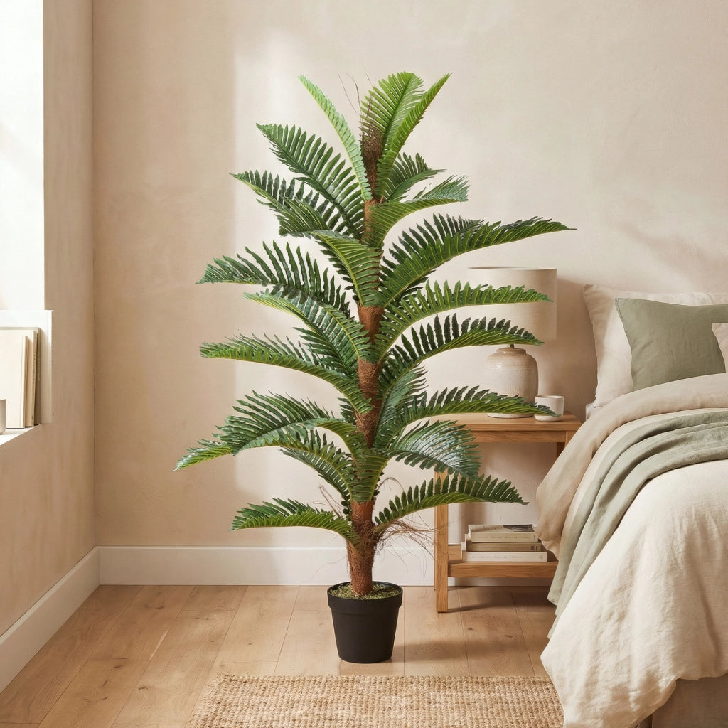 Palma Artificiale ¨C zephmum ¨C Verde 120 cm con Vaso in Plastica