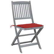 Sedie da Giardino Pieghevoli 4pz con Cuscini in Massello Acacia 3064569