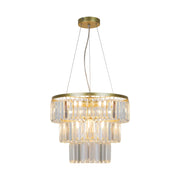 Lampadario Tiffany glamour cristallo oro Ø40 4xE14