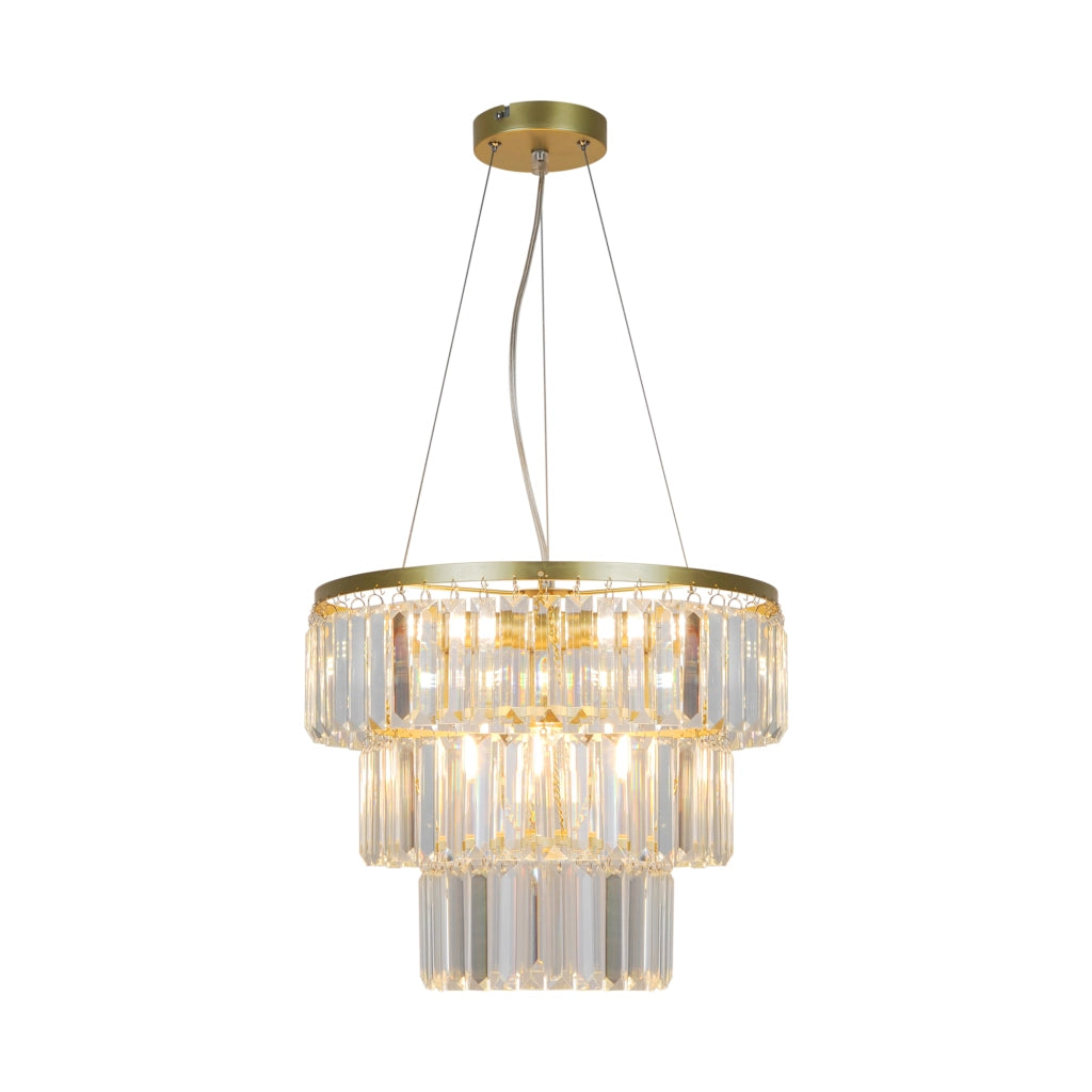 Lampadario Tiffany glamour cristallo oro Ø40 4xE14