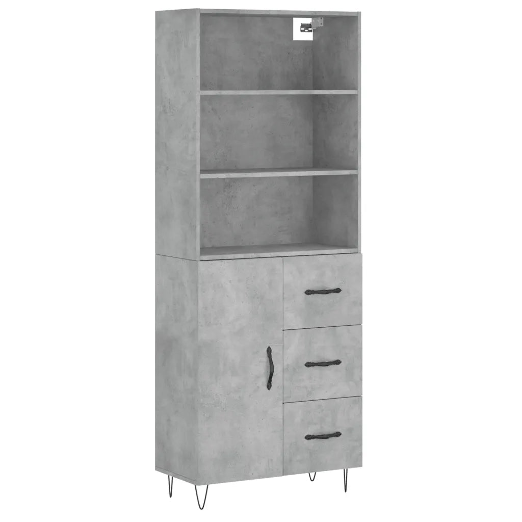 Credenza Grigio Cemento 69,5x34x180 cm in Legno Multistratocod mxl 77468