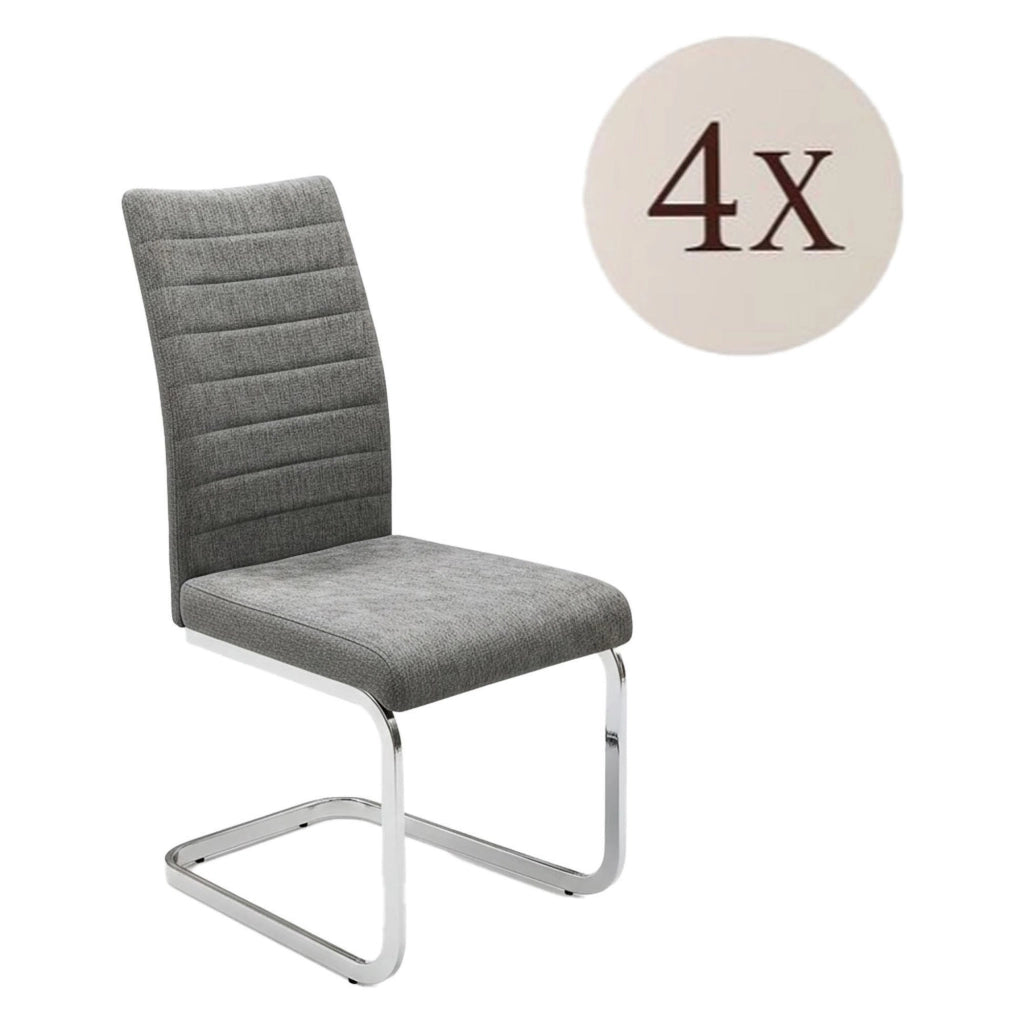 Quintano, set di Sedie 4 Sedie, Grigio