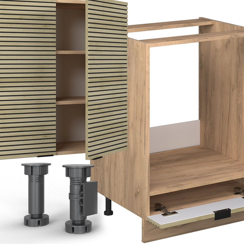 Cucina componibile Fame-Line Pannello in quercia/Rovere dorato 300 cm senza piano di lavoro Vicco