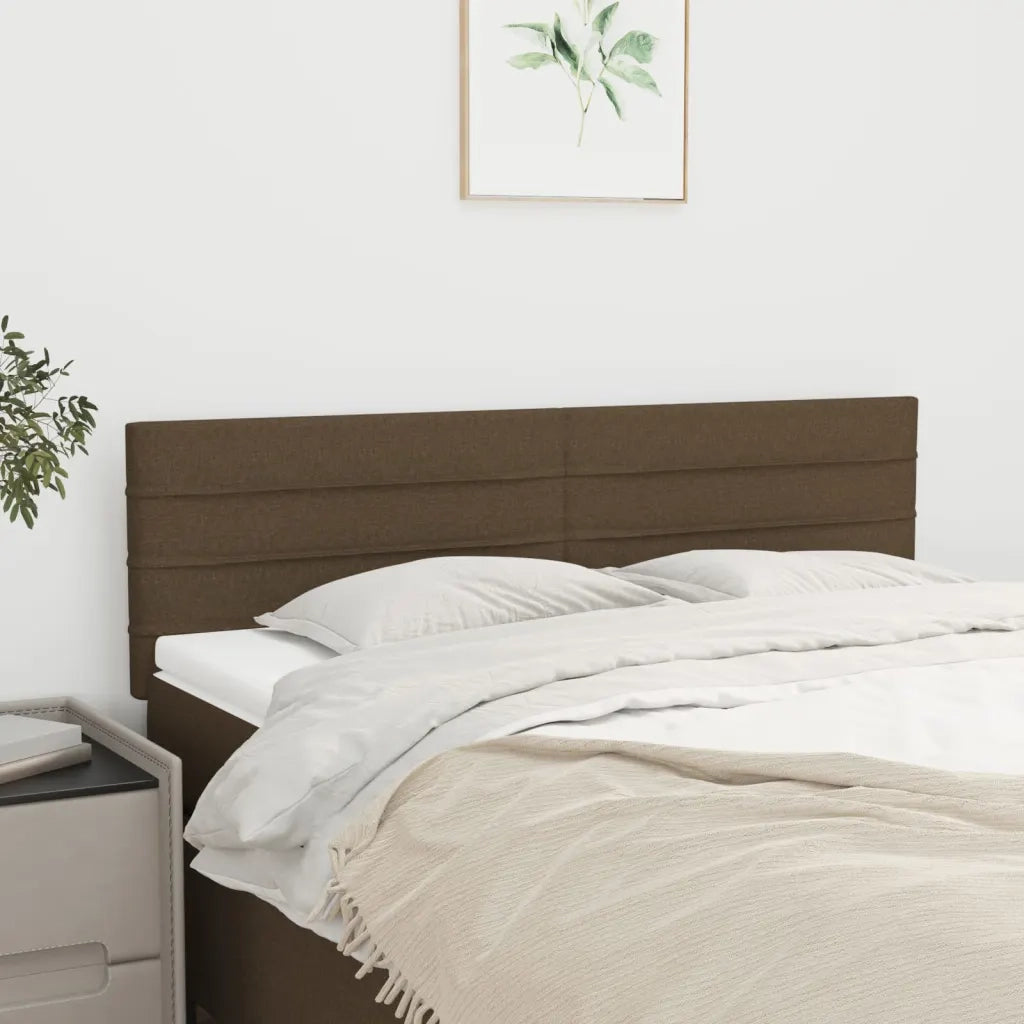 Testiera Marrone Scuro 144x5x78/88 cm in Tessuto 346147