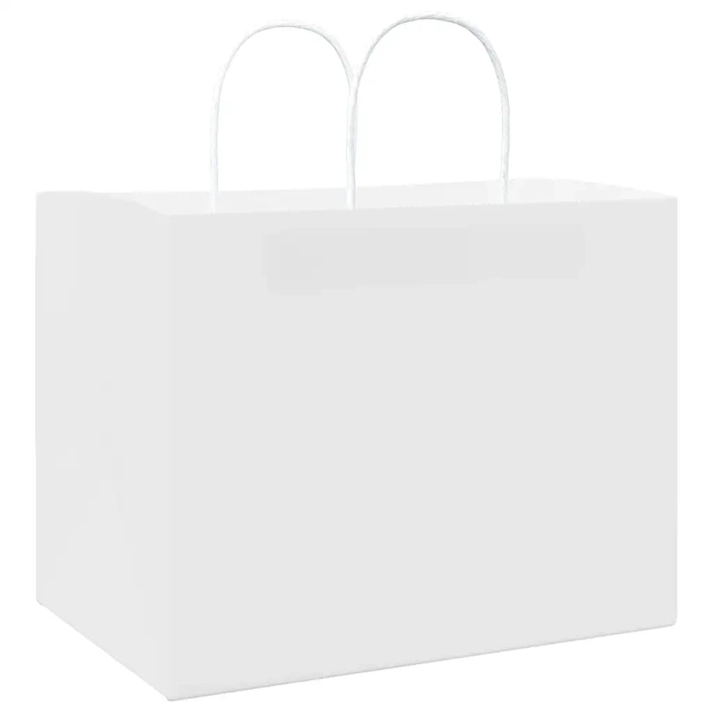 Sacchetti di Carta 250 pz con Manici Bianchi 32x22x24 cm
