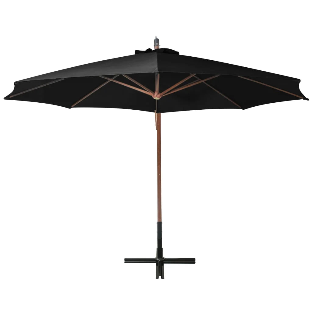 Ombrellone a sospensione con palo 3,5 x 2,9 m legno massello di abete nero 02_0008715