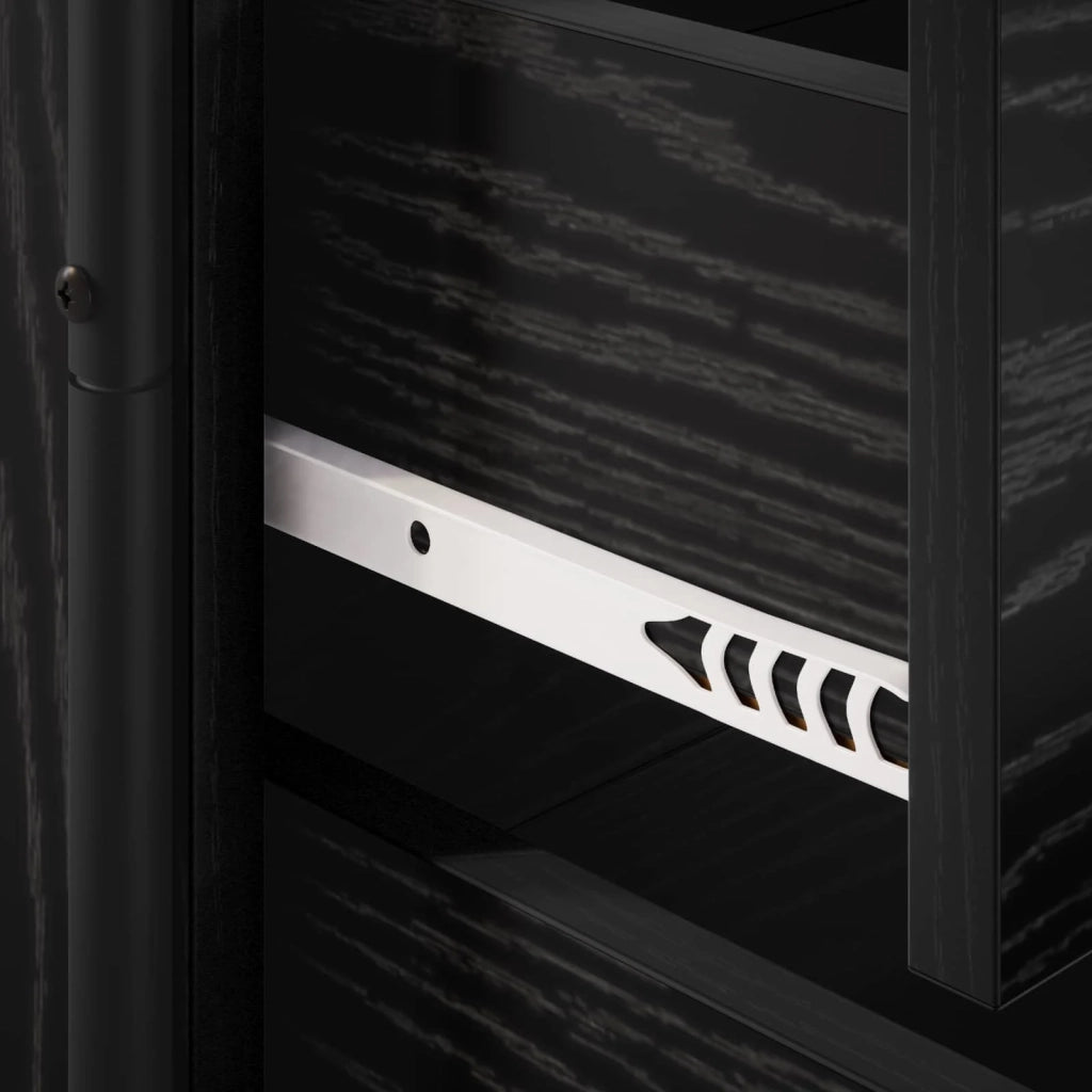 Armadio da Notte Rovere Nero 48 x 36,5 x 60 cm 8013530