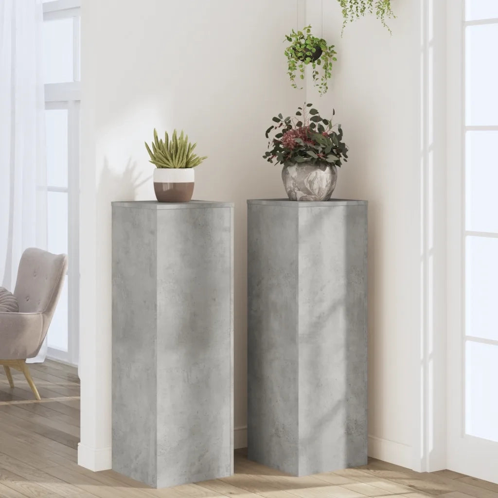 Supporti per piante | Sostegno per piante 2 pz Grigio Cemento 33x33x100cm Multistrato