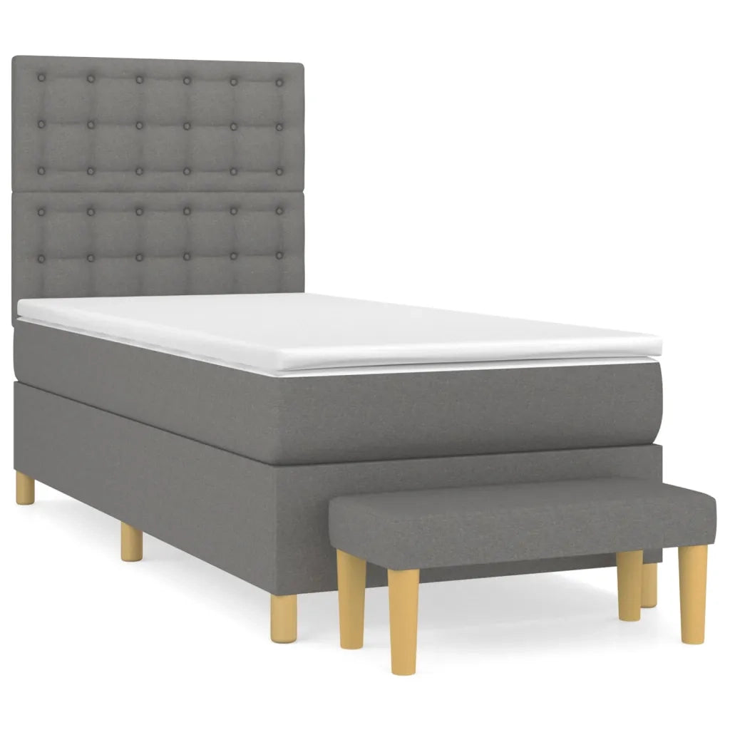Giroletto a Molle con Materasso Grigio Scuro 80x200 cm Tessuto 3137430