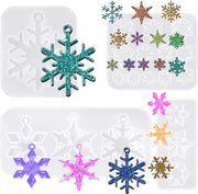 Set di stampi in silicone a 4 pezzi per la creazione di cera - motivi fiocchi di neve