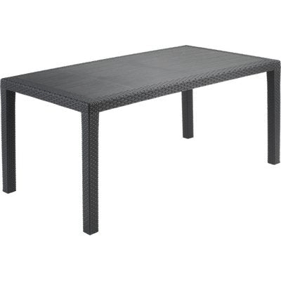TAVOLO RATTAN JOKER - PP ANTRACITE CM 138X78 H.CM 72