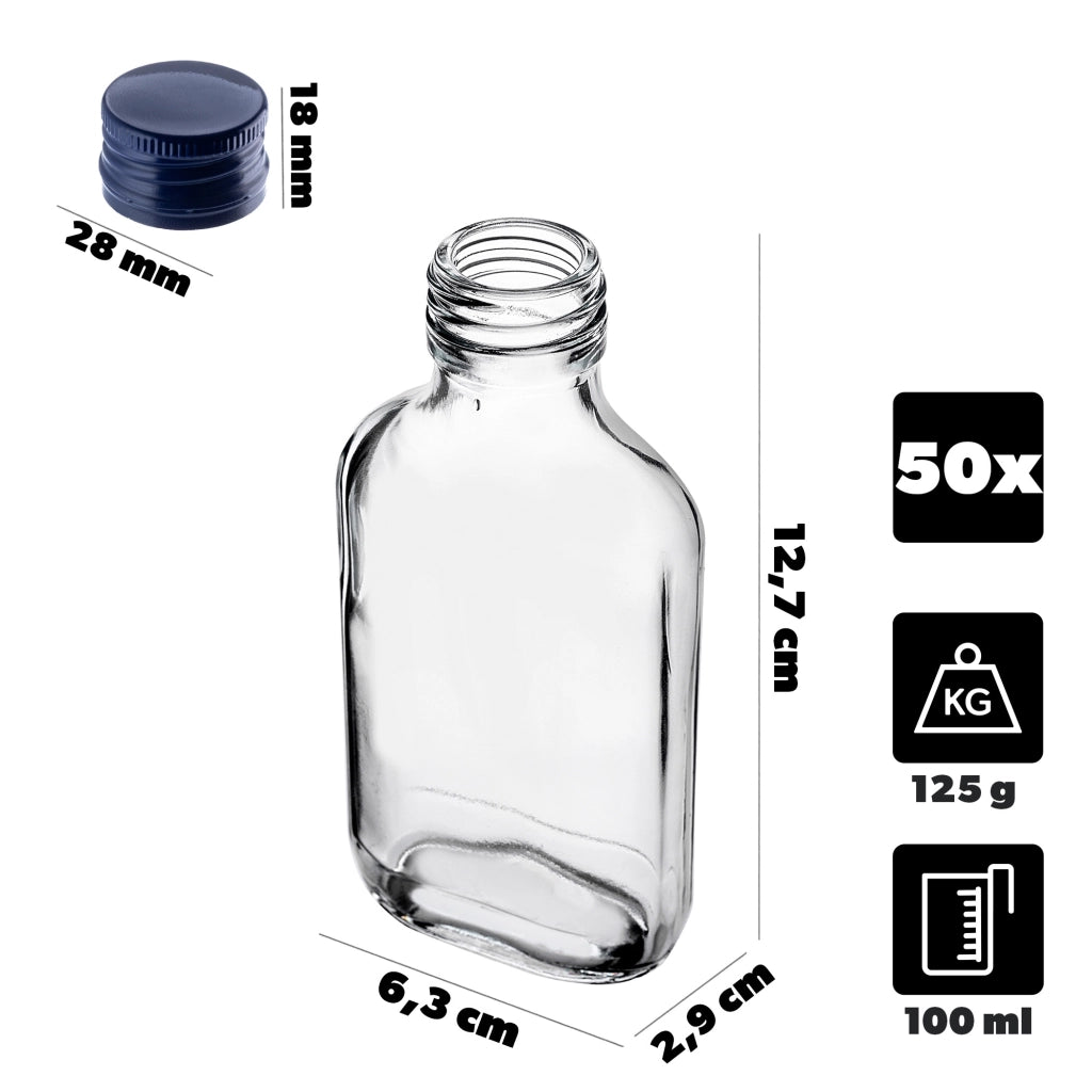 Flacone KADAX 100ml Con Tappo Blu Navy 50pz.