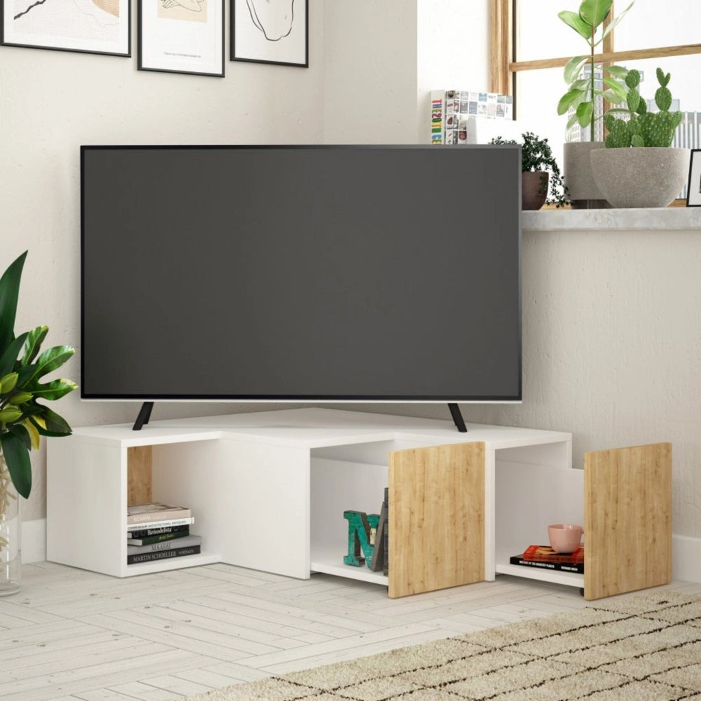 Malachie, Mobile Porta tv un Ripiano, 90x92x32h cm Bianco