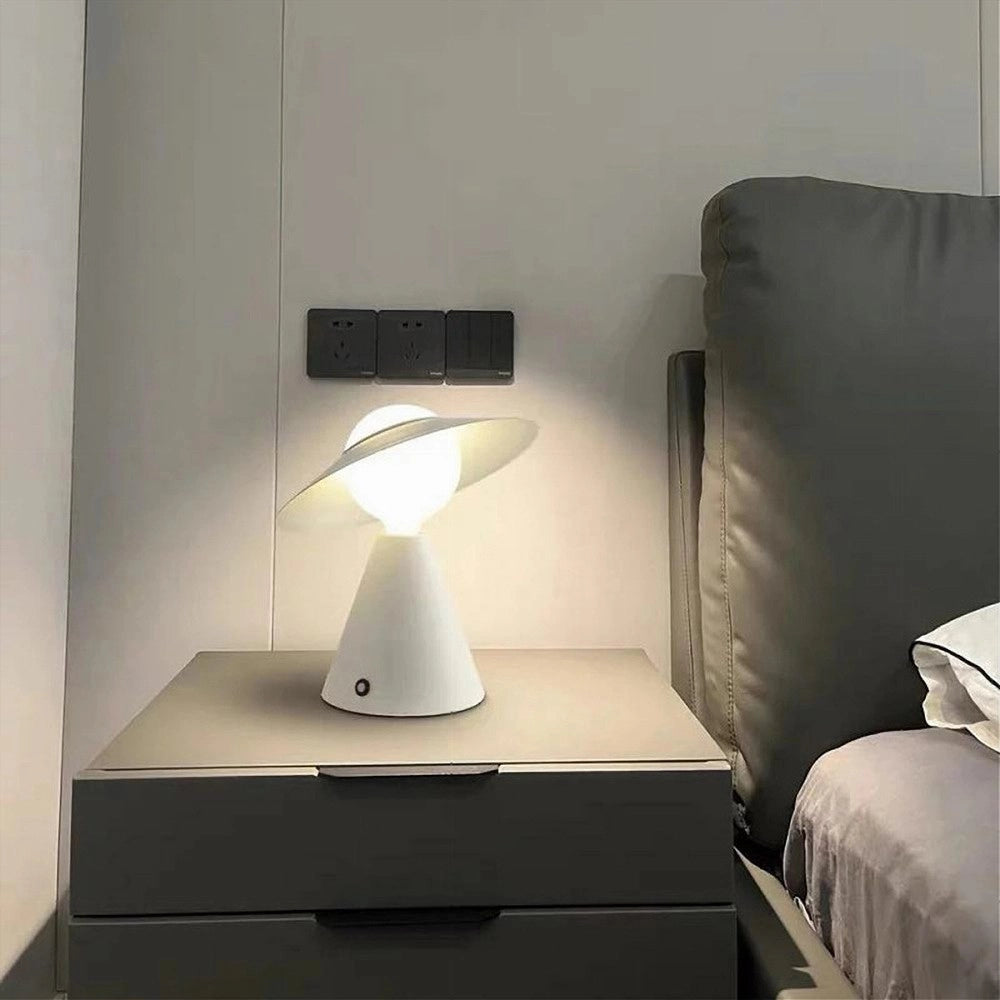 Trade Shop - Lampada Da Tavolo Decorativa Con Paralume A Cappello Orientabile Lume E27 D13 -