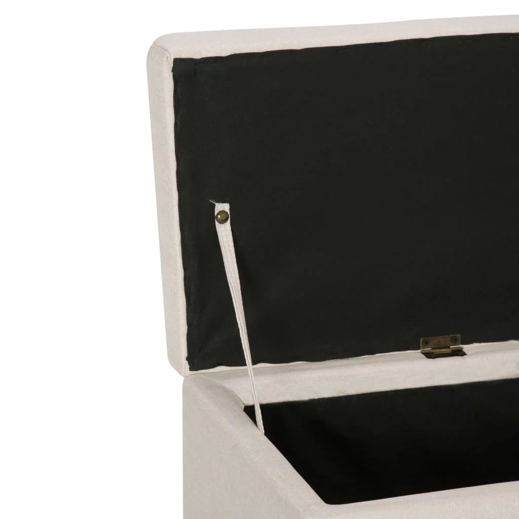 Panca con vano contenitore 116 cm poliestere crema 02_0010803