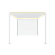 Pergola bioclimatica 3x4m motorizzata in alluminio led + 1 tenda 3m,