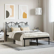 Giroletto con Testiera-Struttura Letto con testiera in Metallo Nero 120x200 cm 672978