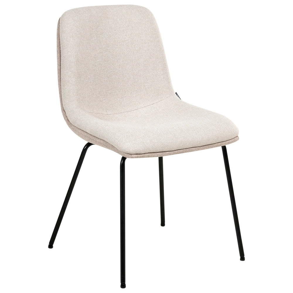 Set di 2 sedie da pranzo senza braccioli Tappezzeria Beige stile scandinavo