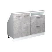 Set di mobili sottotetto Rion Calcestruzzo/Bianco Set di 2 Vicco