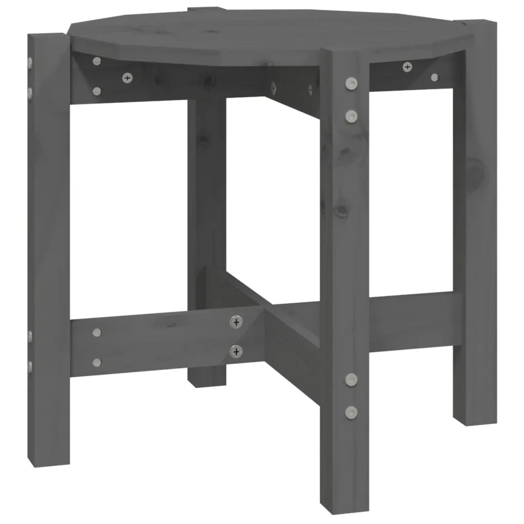 Tavolino da Salotto Grigio Ã˜ 52,5x45 cm Legno Massello di Pino cod mxl 19460