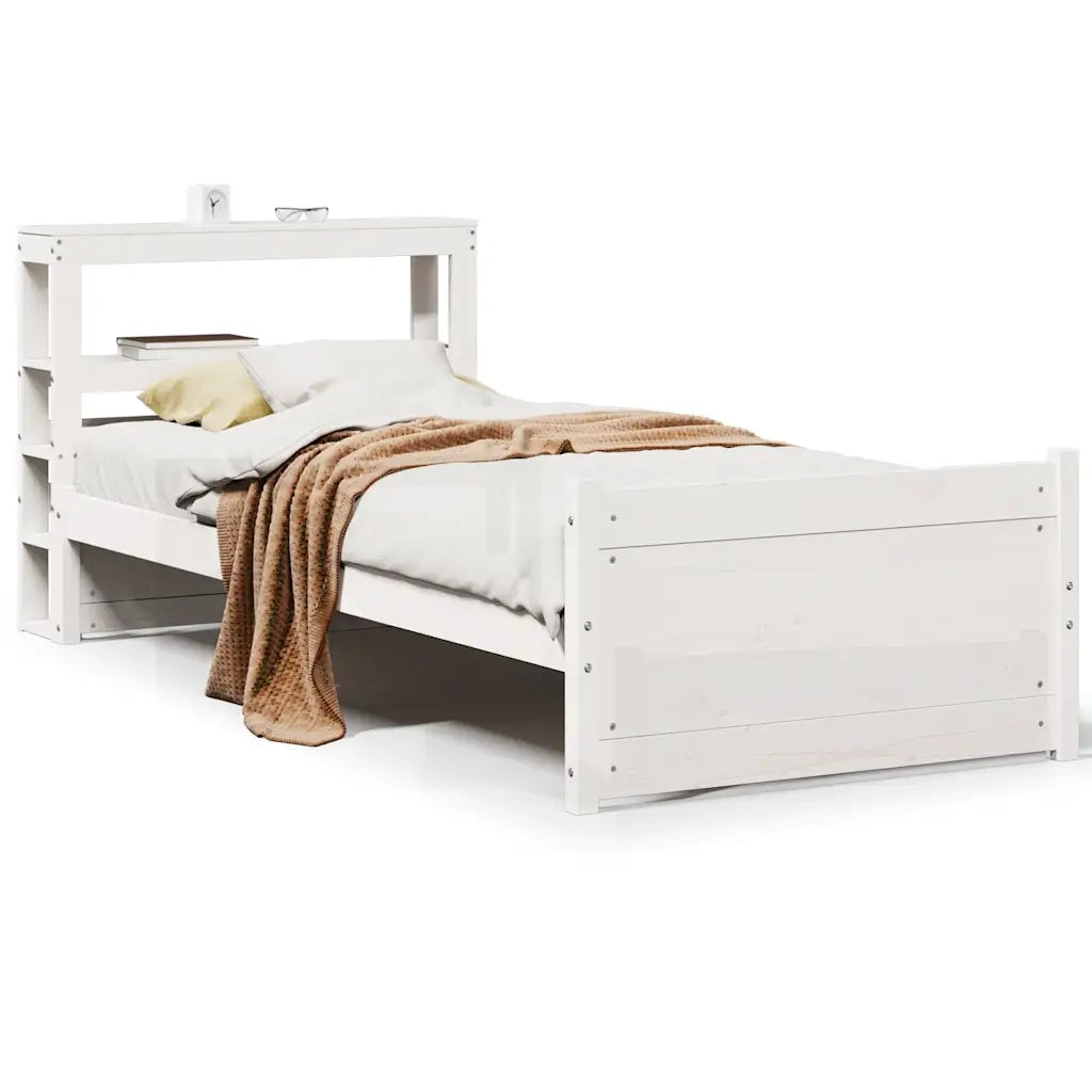 Giroletto con Testiera senza Materasso-Struttura Letto Bianco 90x190 cm 667994