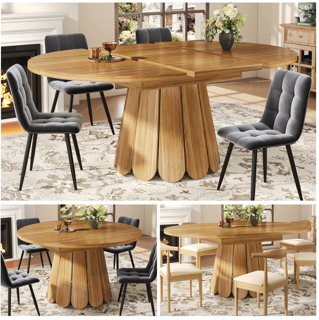 Tavolo da pranzo allungabile 118-158 cm in MDF e metallo marrone