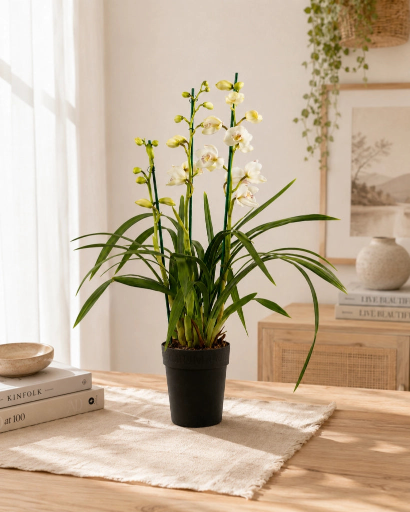 Gardenaria Cymbidium white - Pianta da interno ornamentale Altezza: 85 cm (vaso 14)