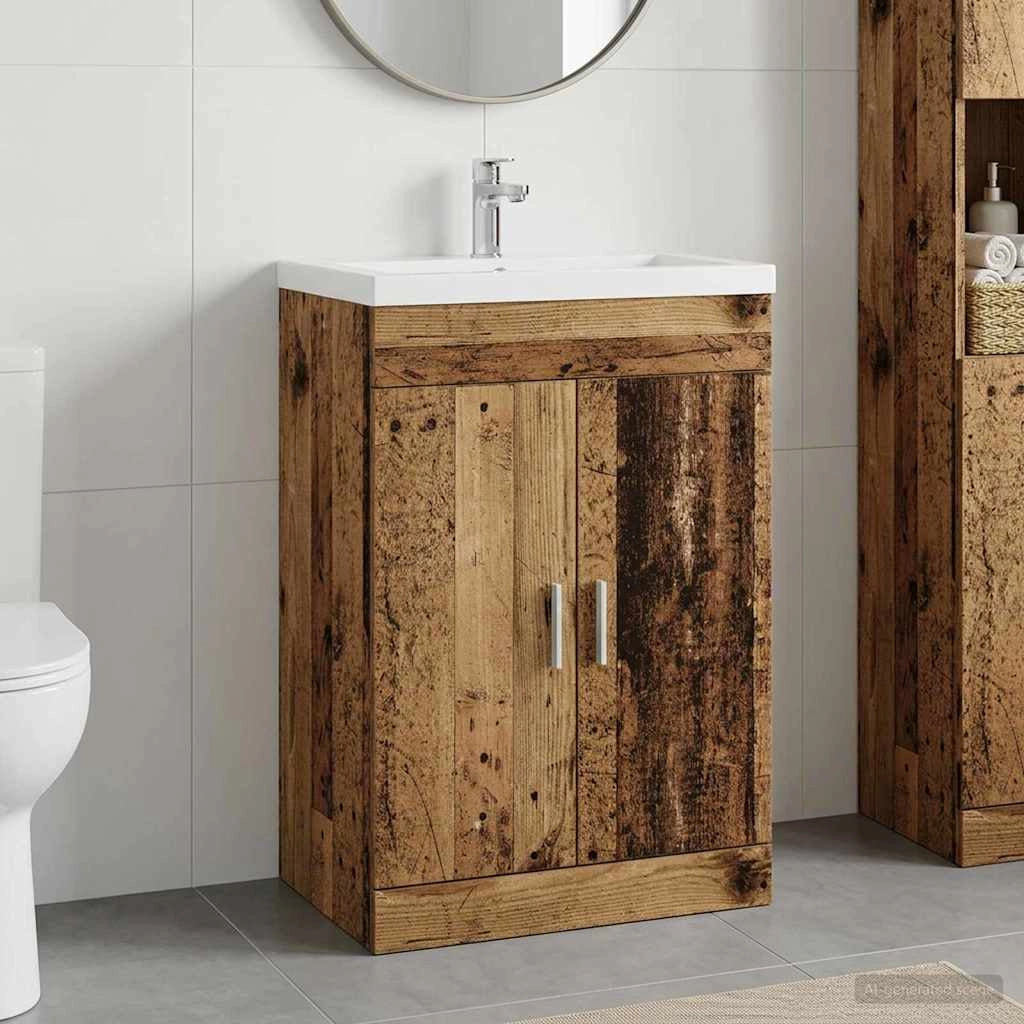 Mobiletto da Bagno Sotto Lavabo Legno antico 890694