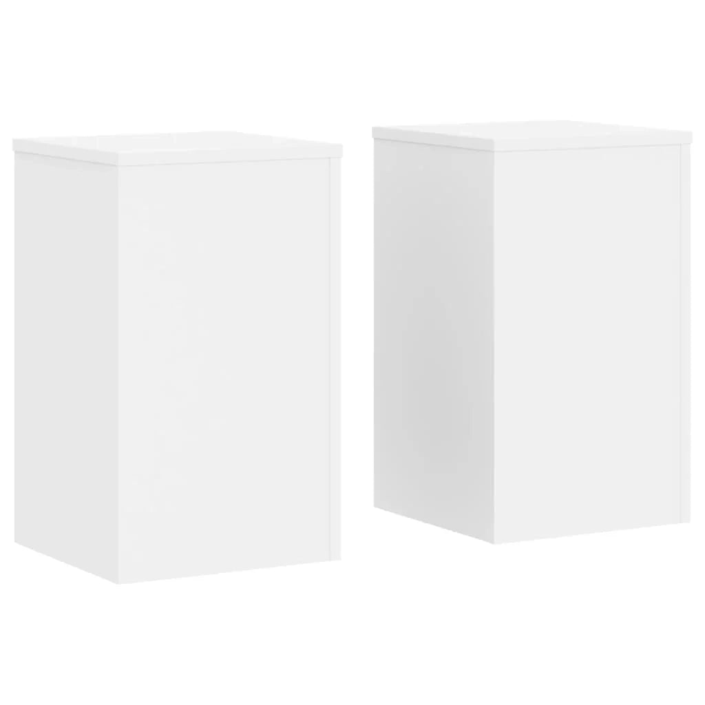 Portavasi mobili per fiori set da 2 30 x 30 x 50 cm legno ingegnerizzato bianco 02_0045275