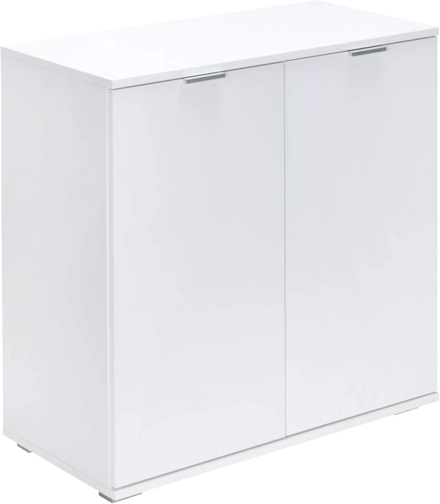 ® Cassettiera Alba 2 Ante con Ripiani 71x74x35cm Comò Armadietto Ufficio Mobiletto Rovere