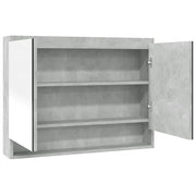 Mobiletto con specchio da bagno 80 x 15 x 60 cm grigio cemento MDF 02_0006713