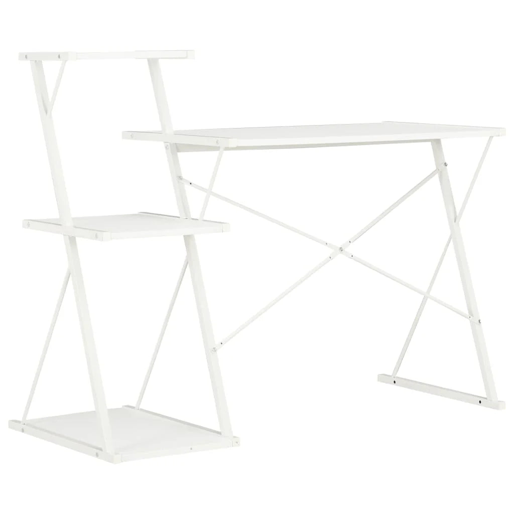 Scrivania da ufficio postazione di lavoro mobile per computer scrivania da studio con ripiano 116 x 50 x 93 cm bianco 02_0023476