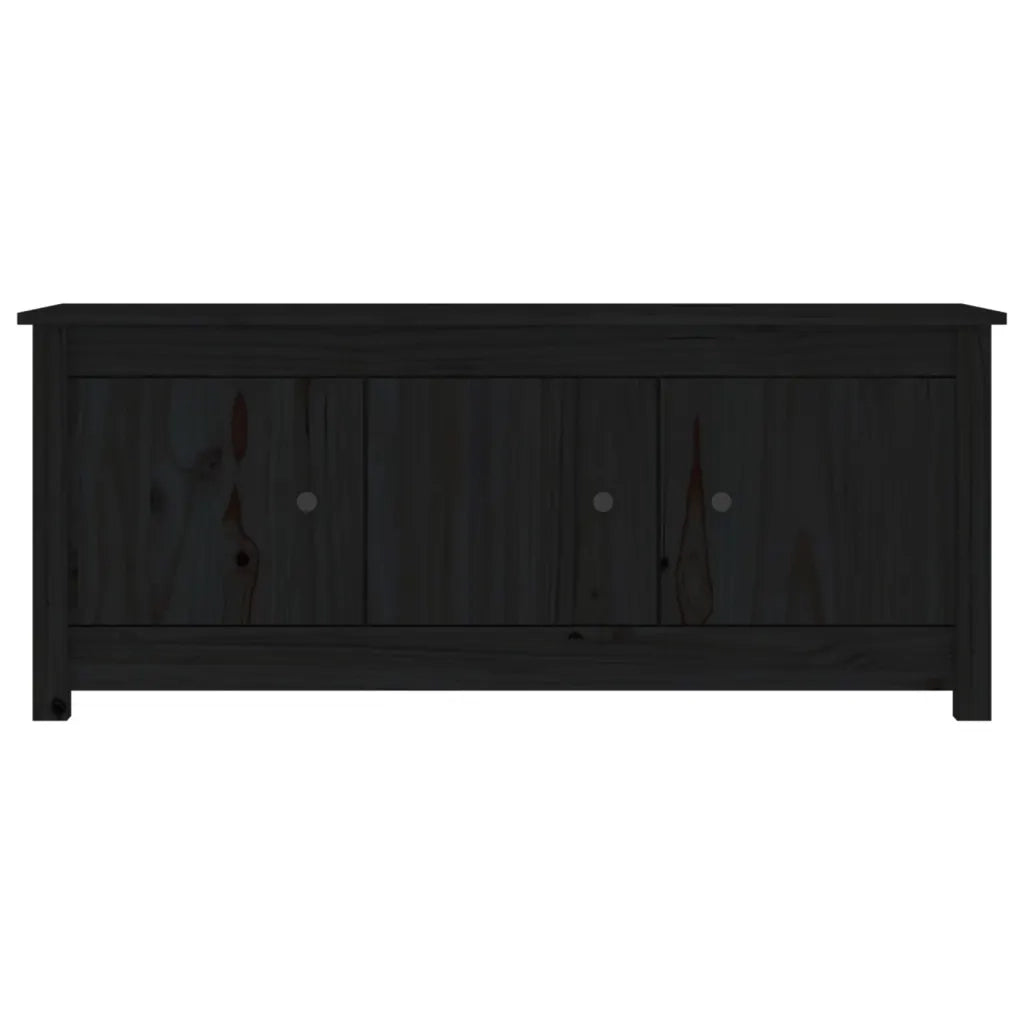 Scarpiera Nera 110x38x45,5 cm in Legno Massello di Pino