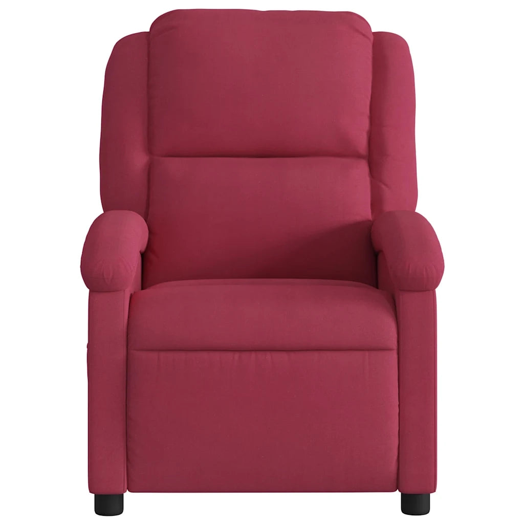vidaXL Poltrona Elettrica Reclinabile Rosso Vino in Tessuto