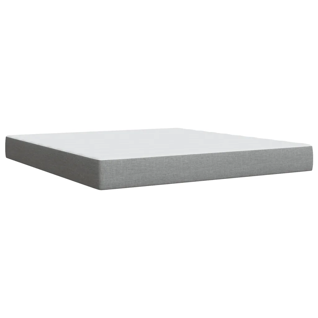 vidaXL Giroletto a Molle con Materasso Grigio Chiaro180x200 cm Tessuto