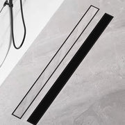 Douchegoot 50 cm - Matto nero - Acciaio inossidabile - Extra sottile