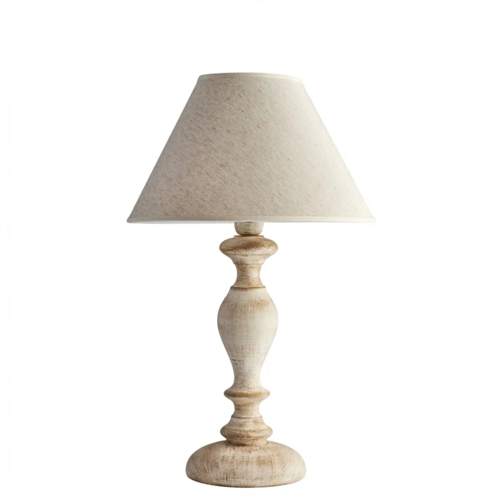 Lampada Da Tavolo Shabby Chic Cascina Bianco Tortora Vintage 1 Luce E27