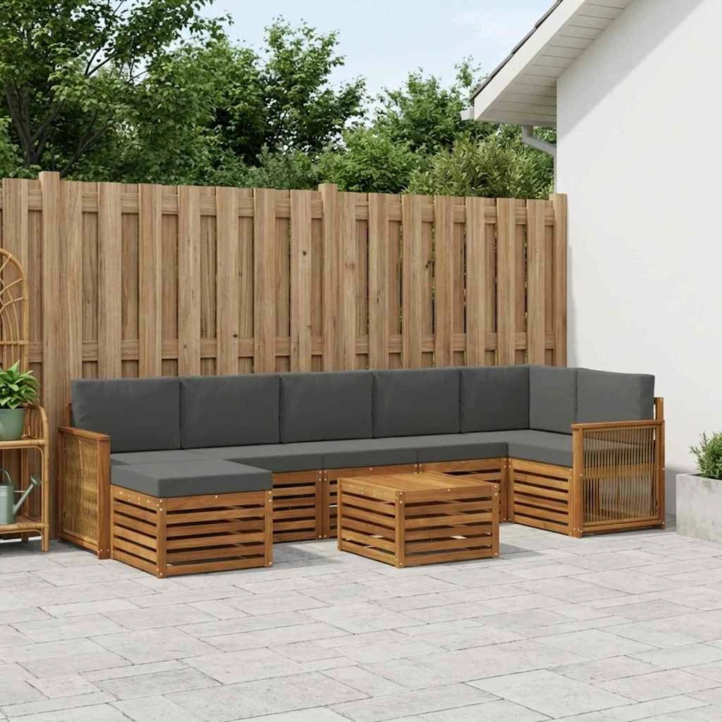 Set di divani da esterno 7 pz Naturale e Antracite 3384658