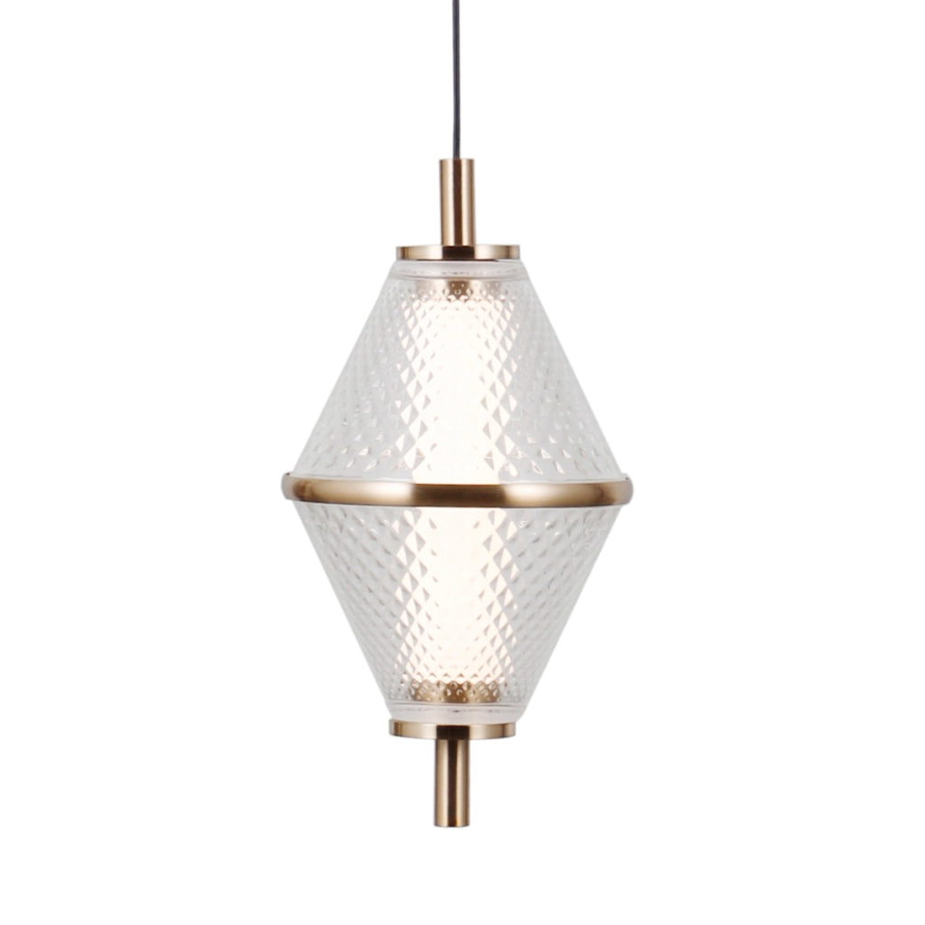 Lampada a sospensione FUENTE oro vetro LED 15W Italux